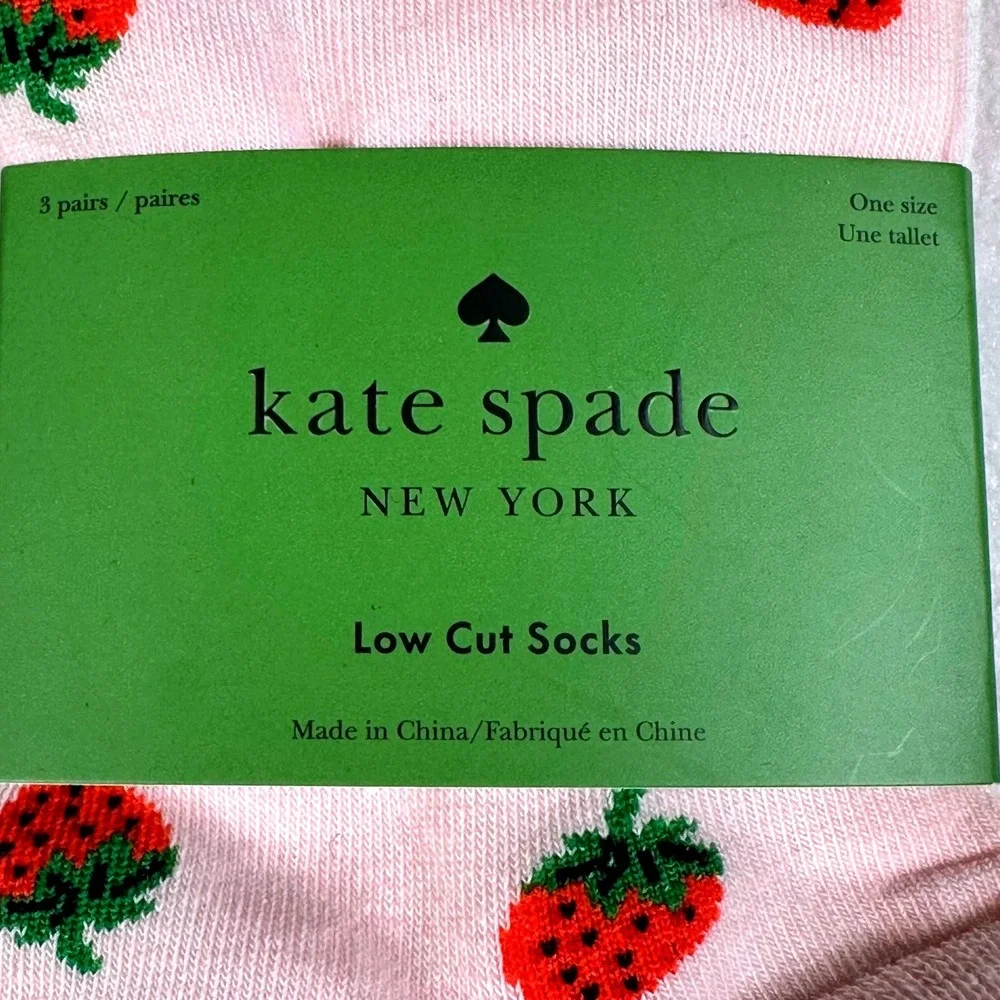 Kate Spade Socks NWT Women OS Multi Lemon Strawberry 6 Pairs